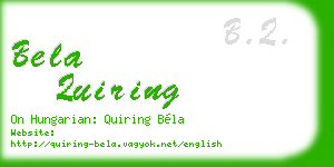 bela quiring business card